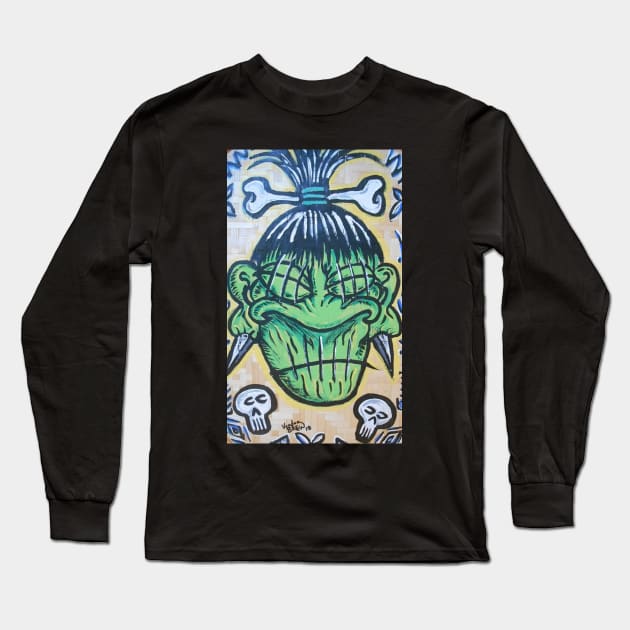 shrunken head Long Sleeve T-Shirt by Voodoobrew